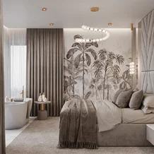 luxusný dizaj spálne s tapetou luxusný dizaj spálne s tapetou