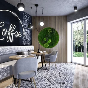 Realizácia a zariadenie interiéru Kaviarne - Corner café Realizácia a zariadenie interiéru Kaviarne - Corner café