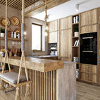 návrh dreveného interiéru kuchyne